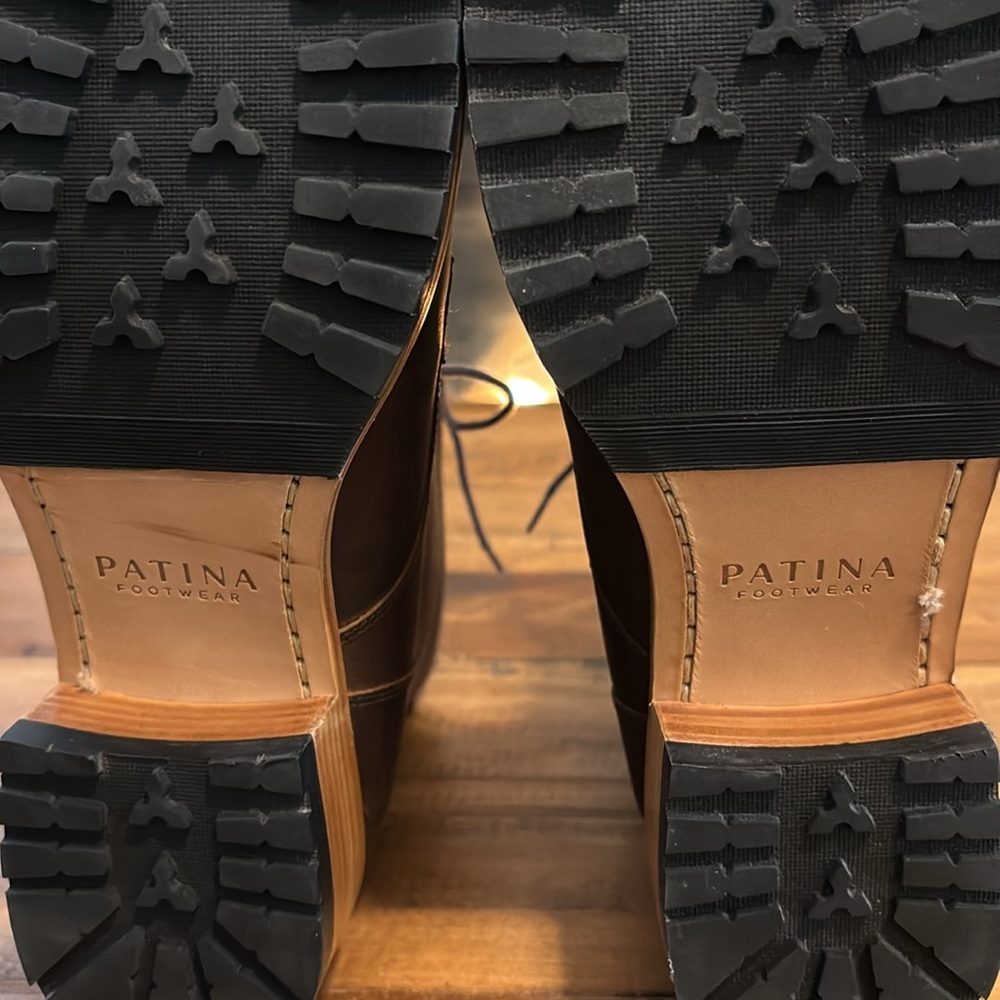 Portland Leather Brown Lace up Heeled Boots - Picture 8 of 10